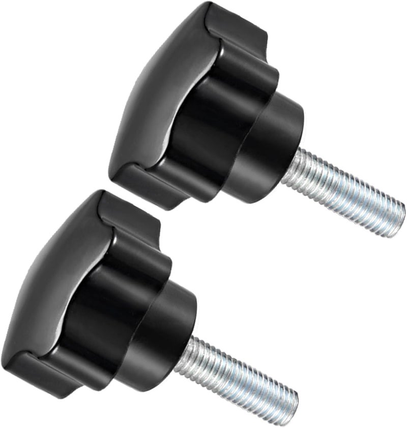 CoCud Star Clamping Knobs, M8 x 15mm Male Thread 39mm Head, Plastic Thumb Screw Grip Hand Knobs Threaded Bolt Black - (Applications: for Lathe Machinery), 2-Pieces - Image 1